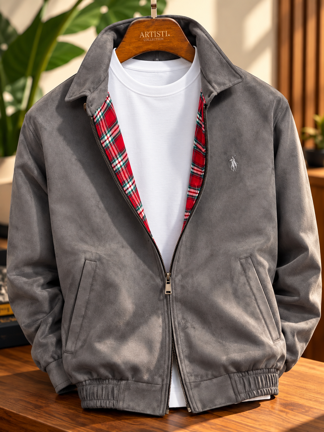Men's Harrington Jacket-Grey (J-01)
