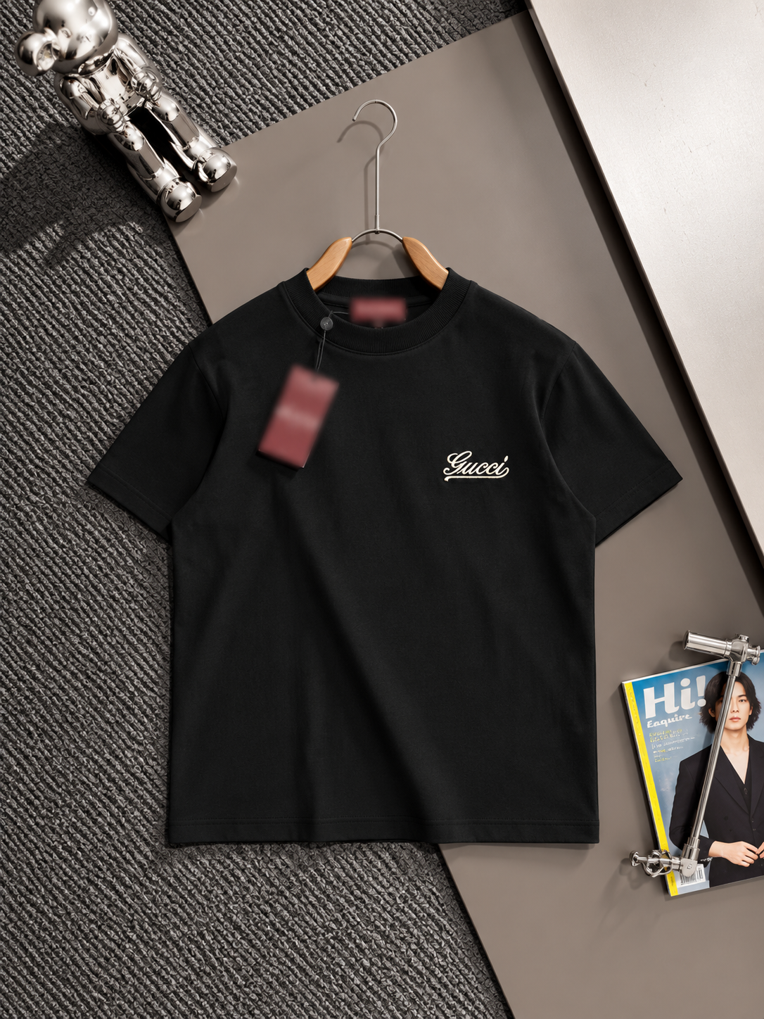 Men's Cotton T-shirt-Black-TS-14