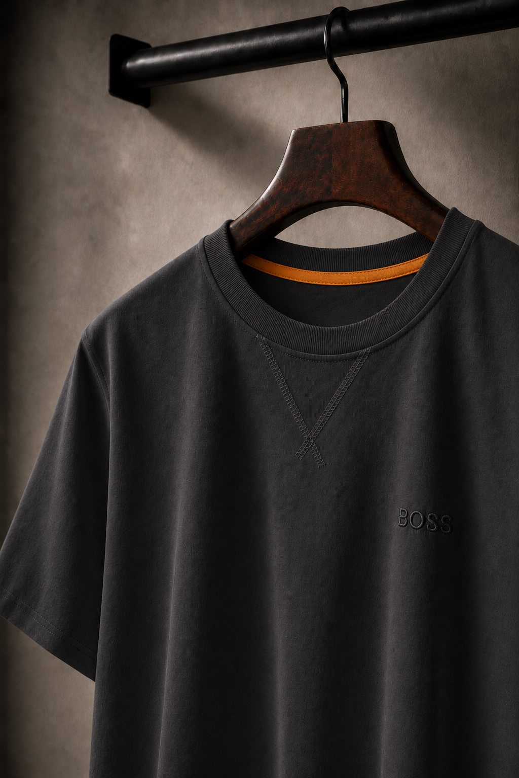 Men's Cotton T-shirt-Black-TS-02