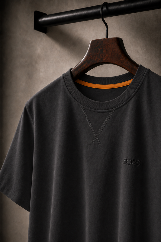 Men's Cotton T-shirt-Black-TS-02