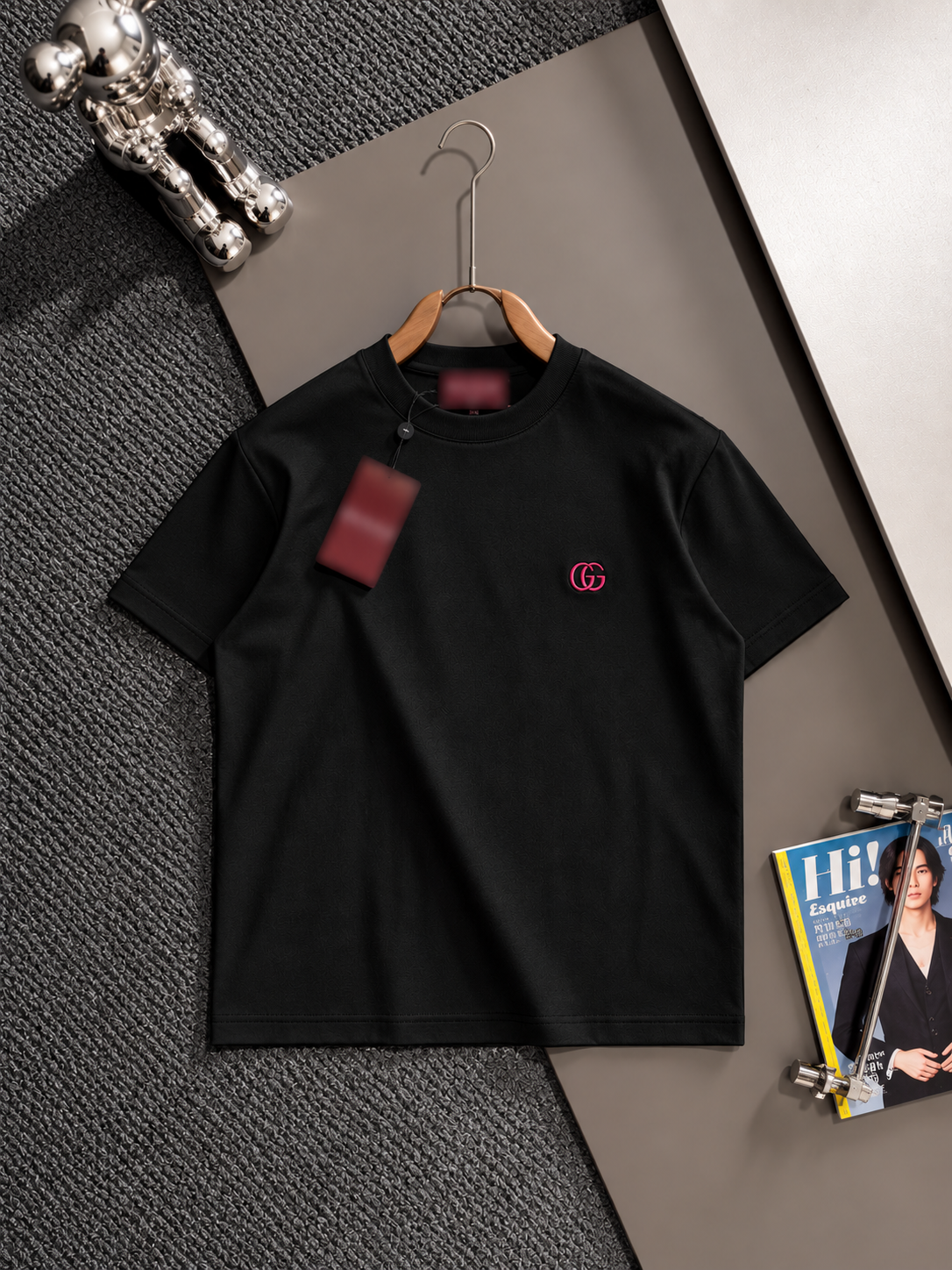 Men's Cotton T-shirt-Black-TS-13