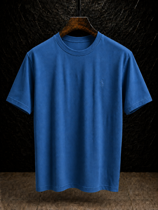Men's Cotton T-shirt-Dark Blue-TS-11