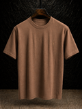 Men's Cotton T-shirt-Beige-TS-11