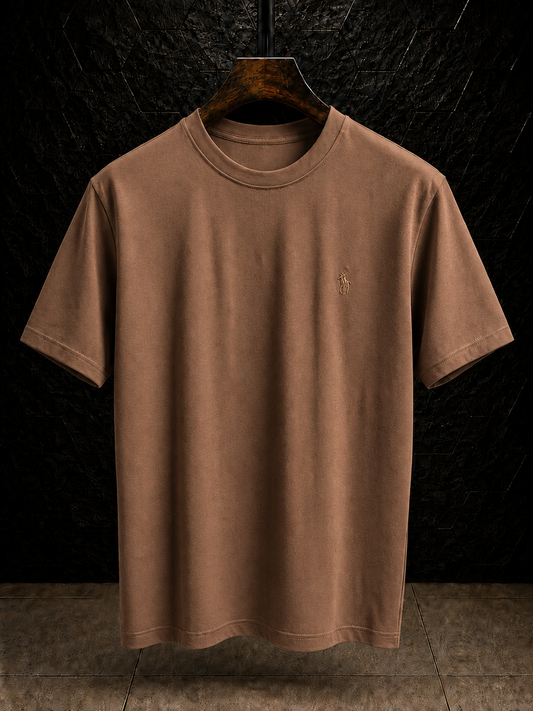 Men's Cotton T-shirt-Beige-TS-11