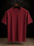 Men's Cotton T-shirt-Maroon-TS-11