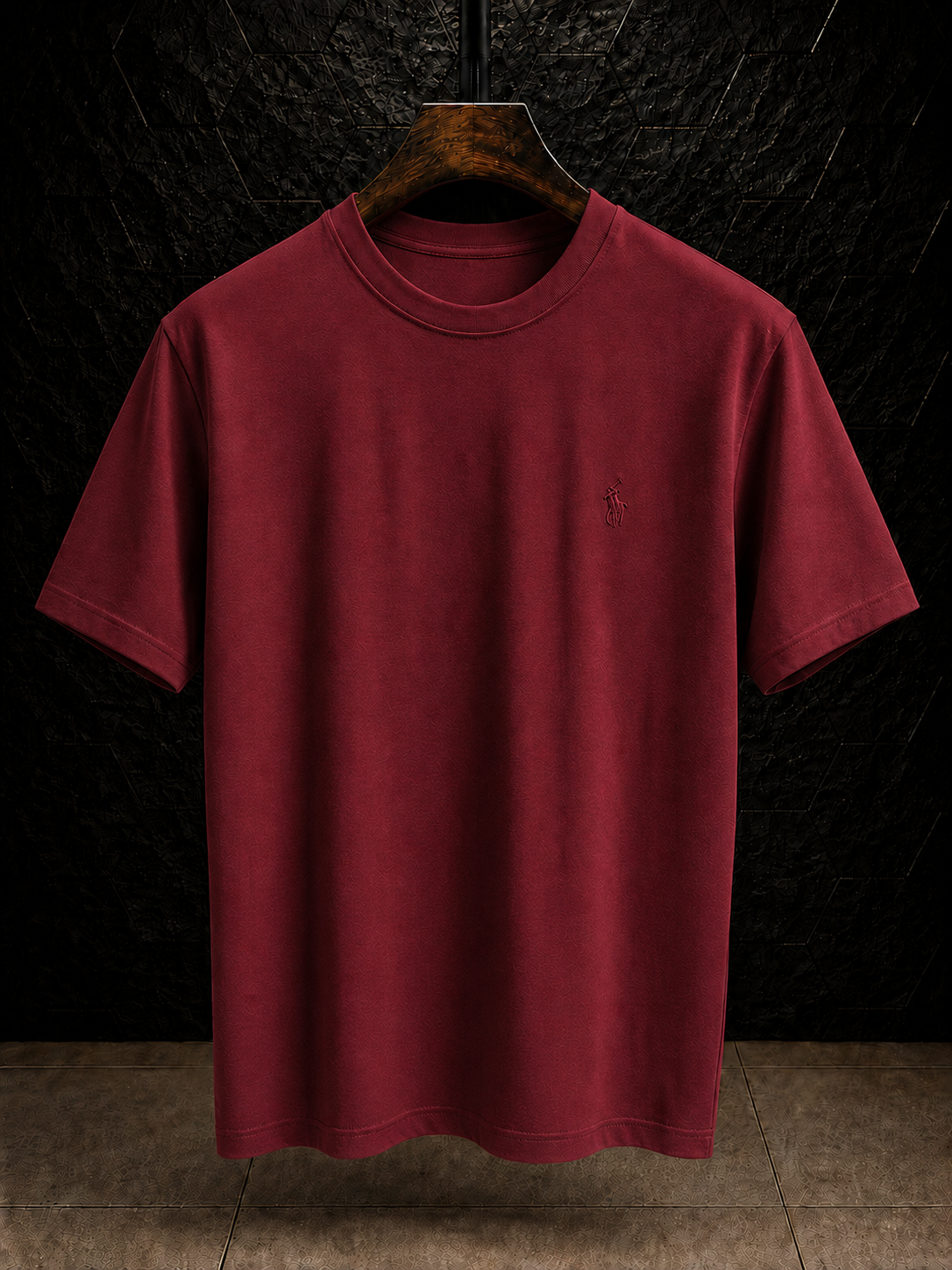 Men's Cotton T-shirt-Maroon-TS-11