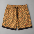 Men’s Checkered Summer Shorts-06-Gold