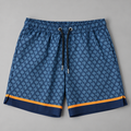 Men’s Checkered Summer Shorts-05-Blue