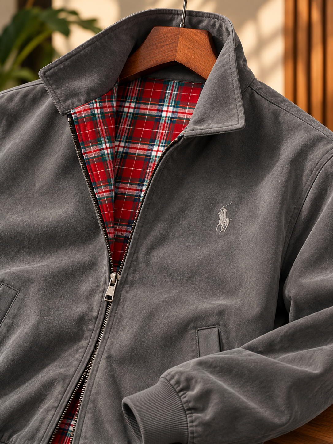 Men's Harrington Jacket-Grey (J-01)