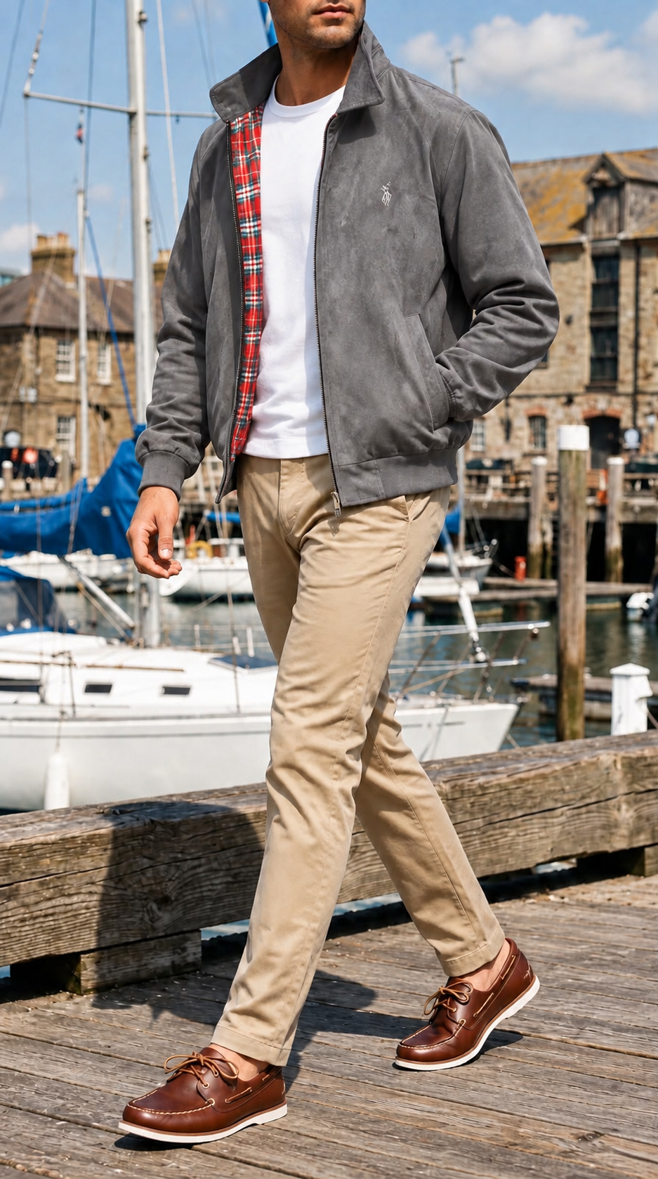 Men's Harrington Jacket-Grey (J-01)