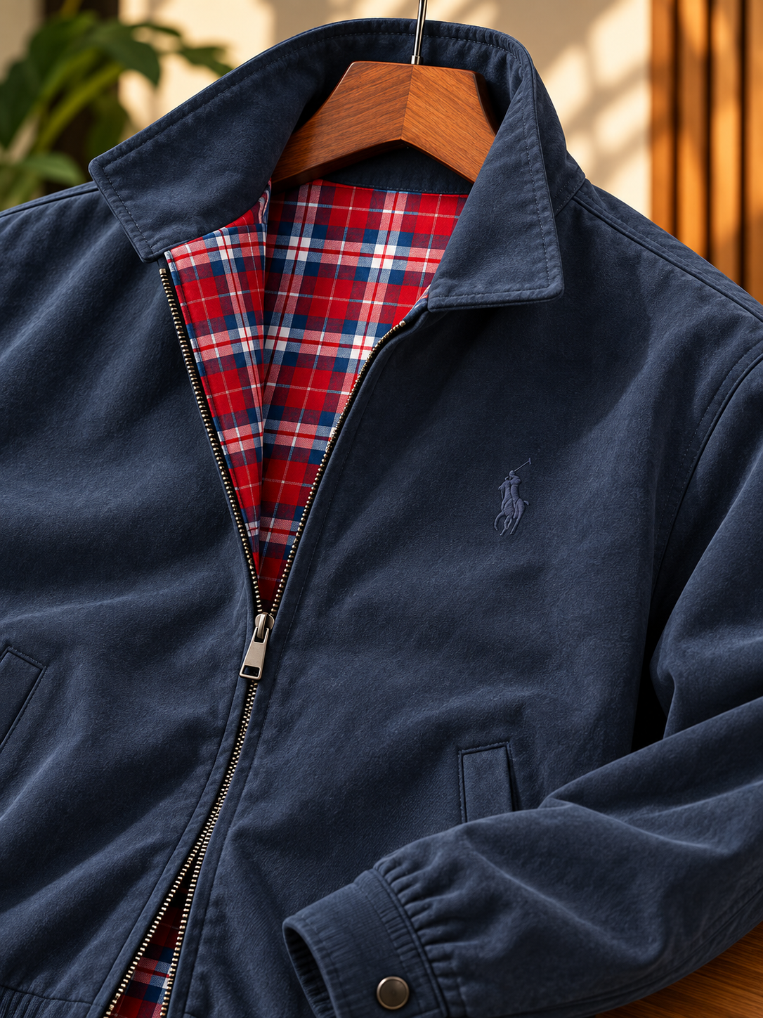 Men's Harrington Jacket-Navy Blue (J-01)