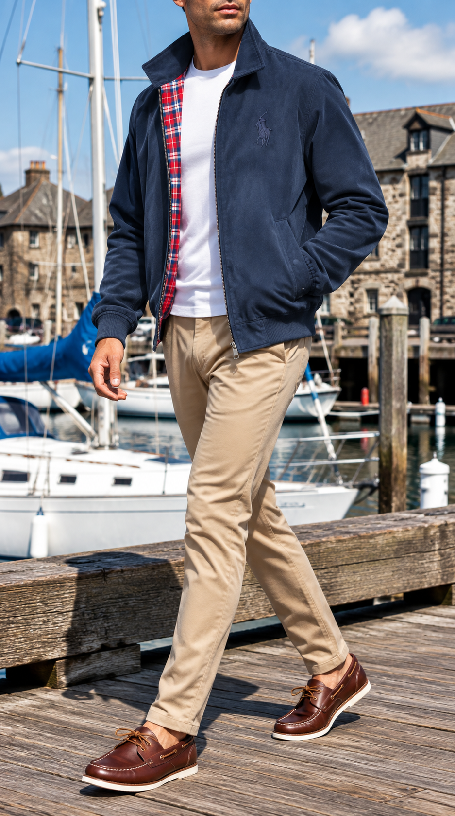 Men's Harrington Jacket-Navy Blue (J-01)