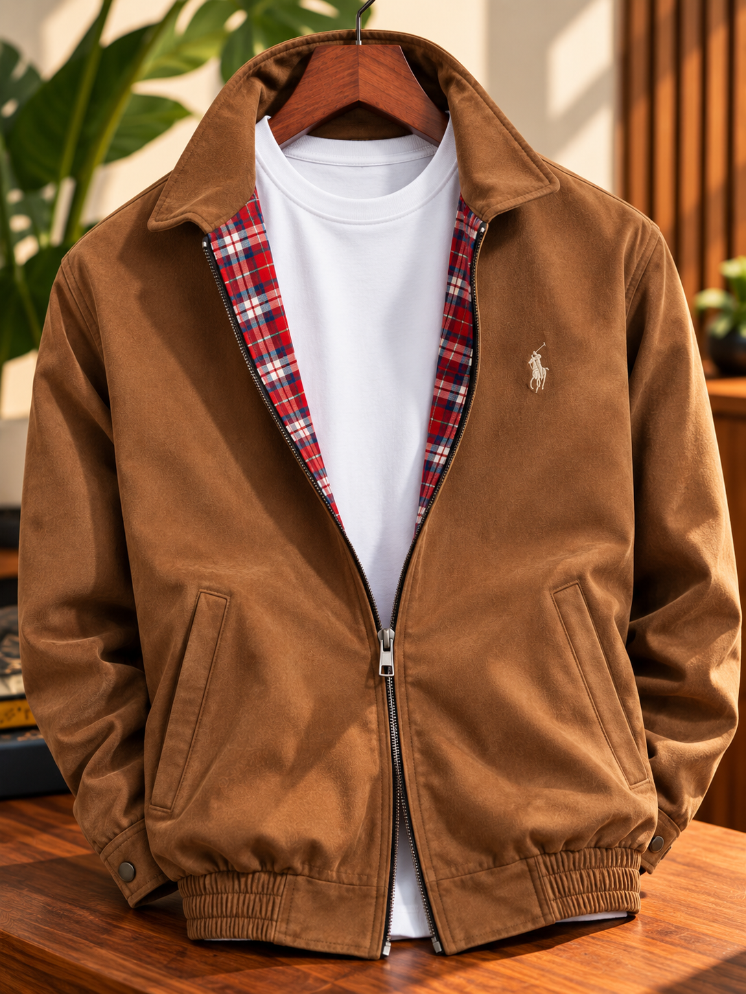 Men's Harrington Jacket-Brown (J-01)
