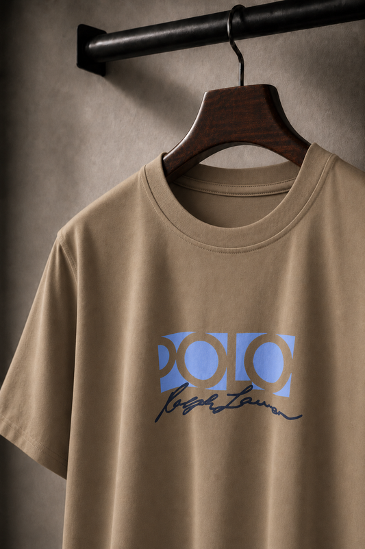 Men's Cotton T-shirt-Beige-TS-09