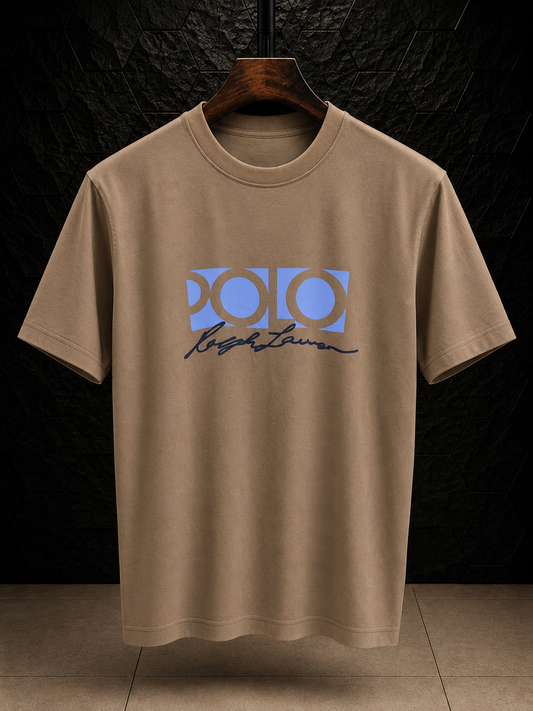 Men's Cotton T-shirt-Beige-TS-09