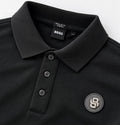 Men's Premium Metal Patch Polo-Black (PS-27)