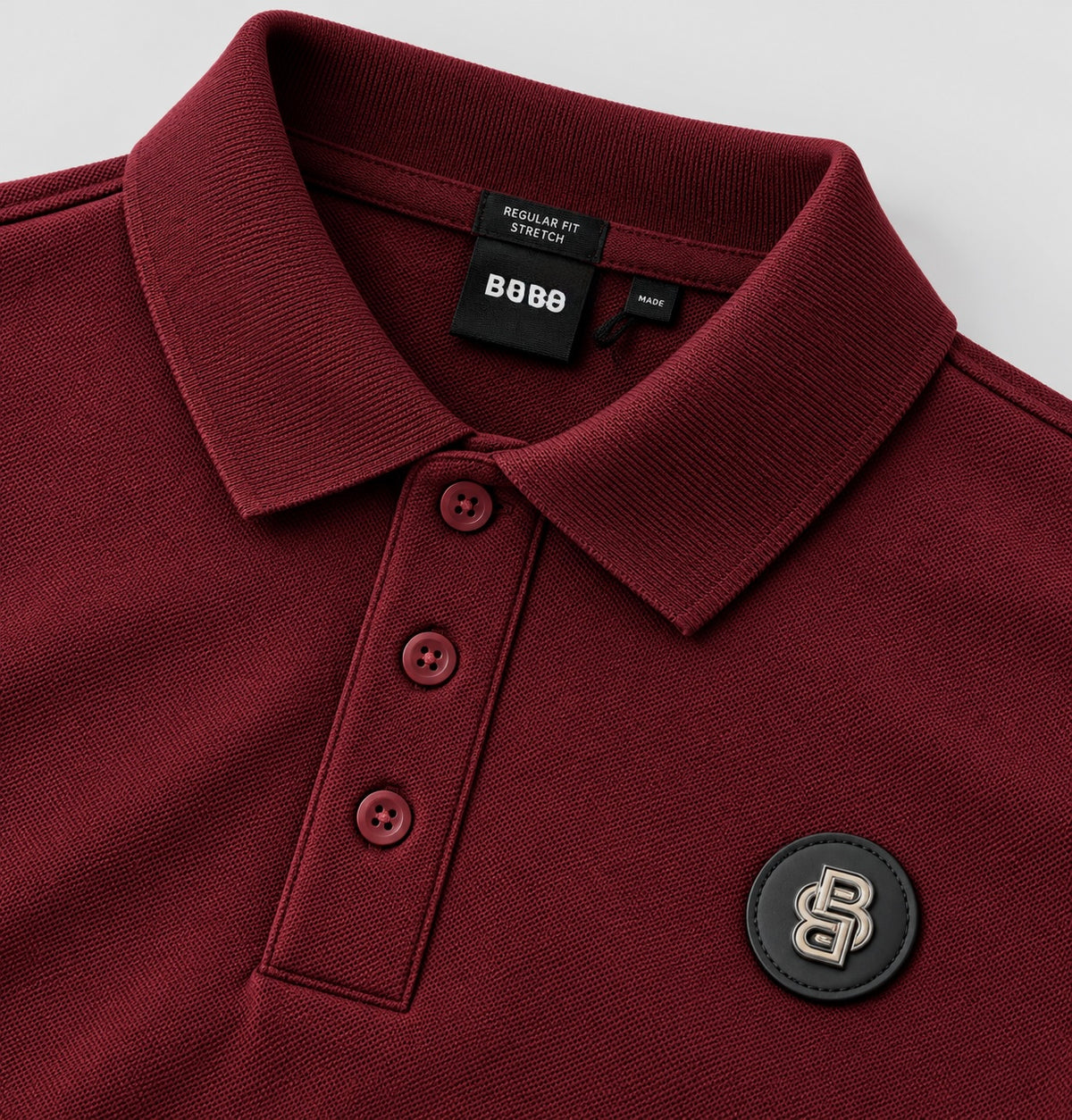 Men's Premium Metal Patch Polo-marron(PS-27)