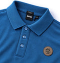 Men's Premium Metal Patch Polo-Blue (PS-27)