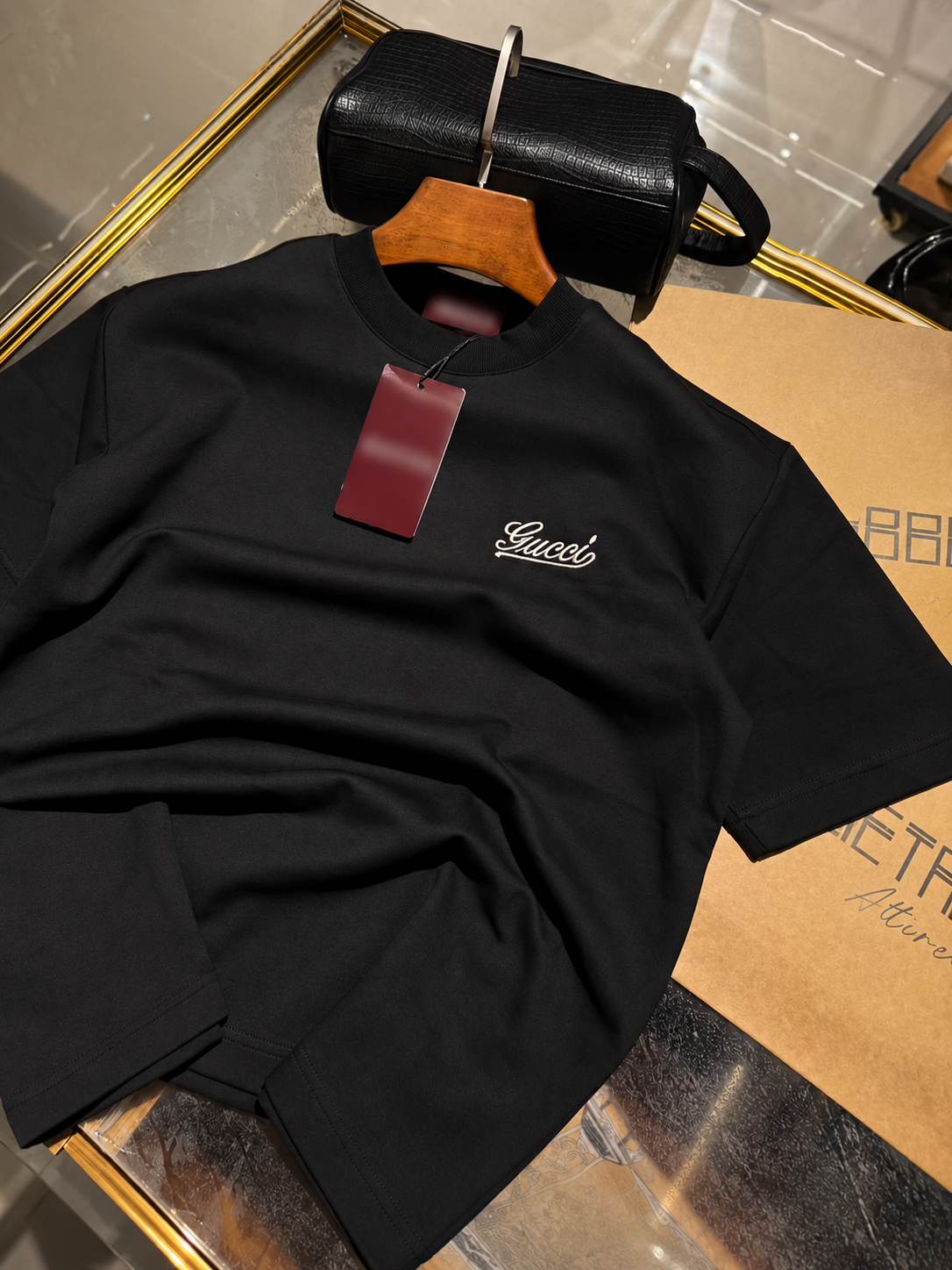 Men's Cotton T-shirt-Black-TS-14