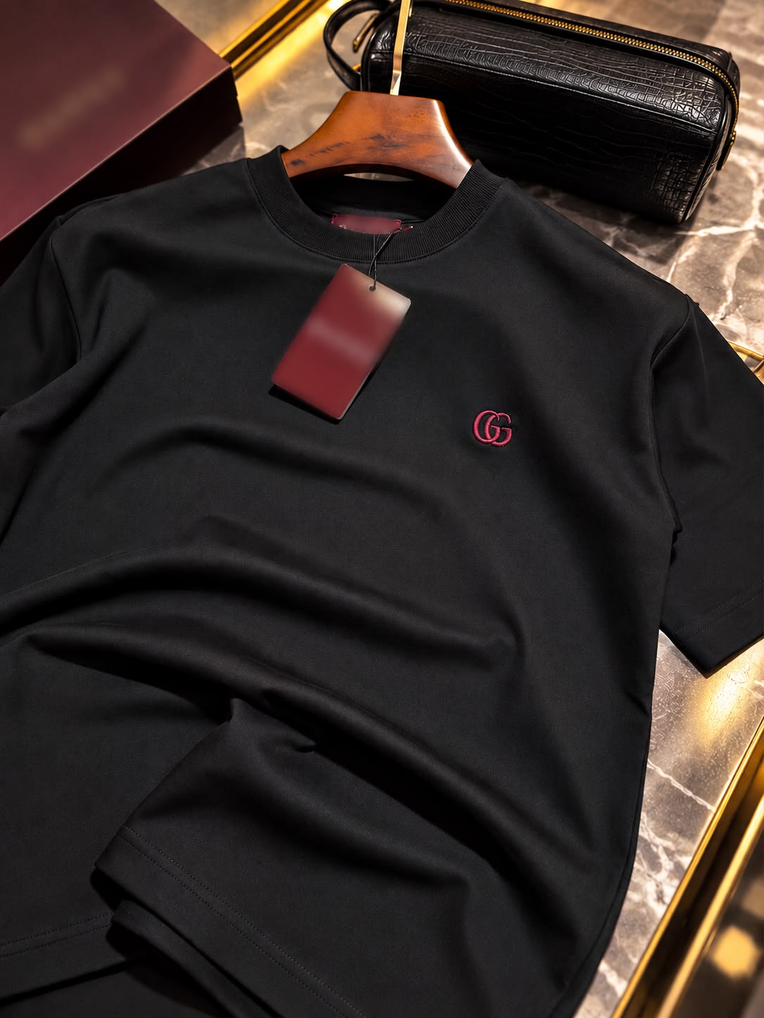 Men's Cotton T-shirt-Black-TS-13