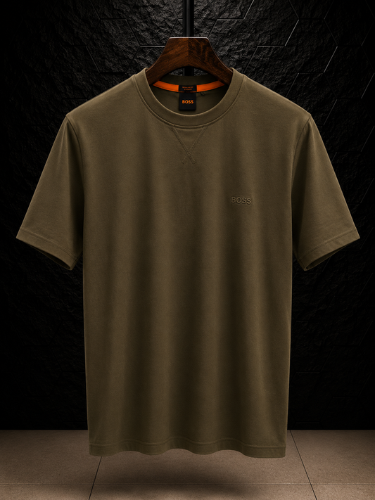 Men's Cotton T-shirt-Olive-TS-02