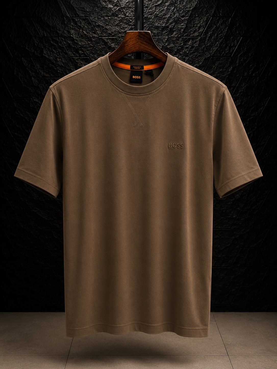Men's Cotton T-shirt-Beige-TS-02