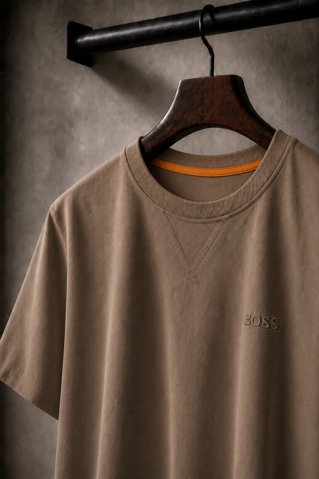Men's Cotton T-shirt-Beige-TS-02