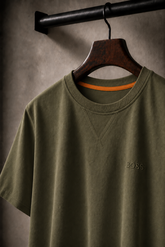 Men's Cotton T-shirt-Olive-TS-02