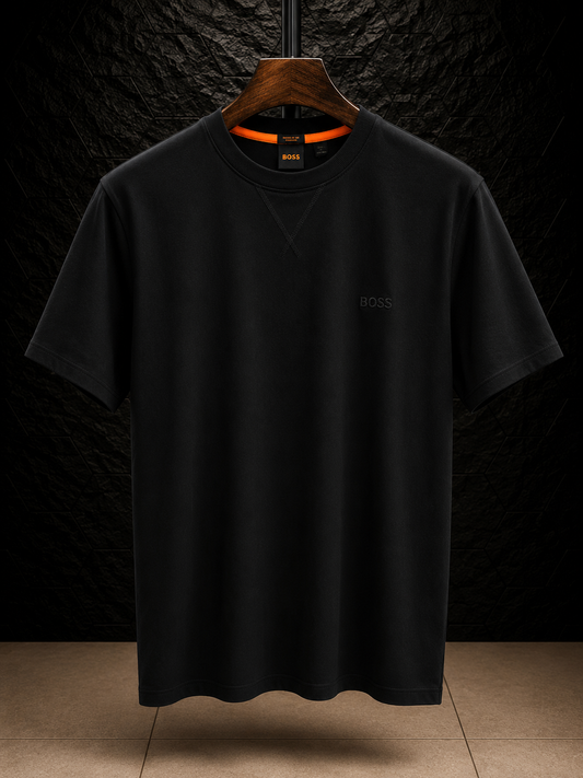 Men's Cotton T-shirt-Black-TS-02
