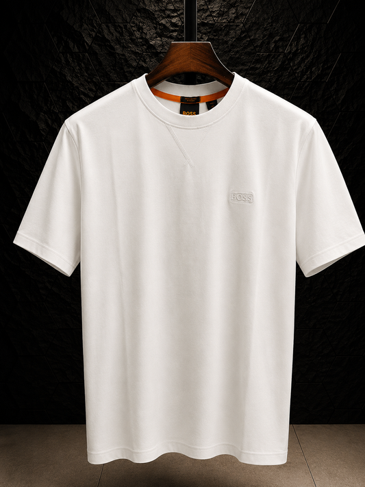 Men's Cotton T-shirt-White-TS-02